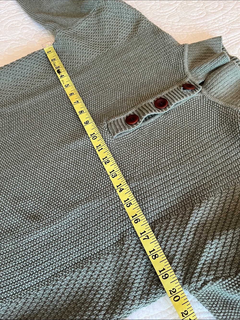 Poetry Organic Cotton Green Button Sweater Work Casual Beach - Picture 8 of 13
